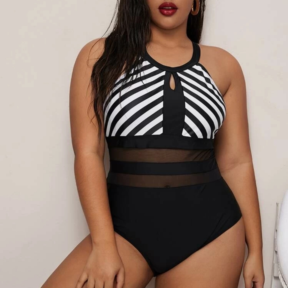 Brand new black and white bathing suit